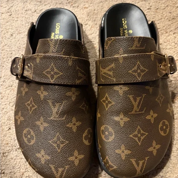 Louis Vuitton Brown Monogram Loafers - Picture 2 of 5